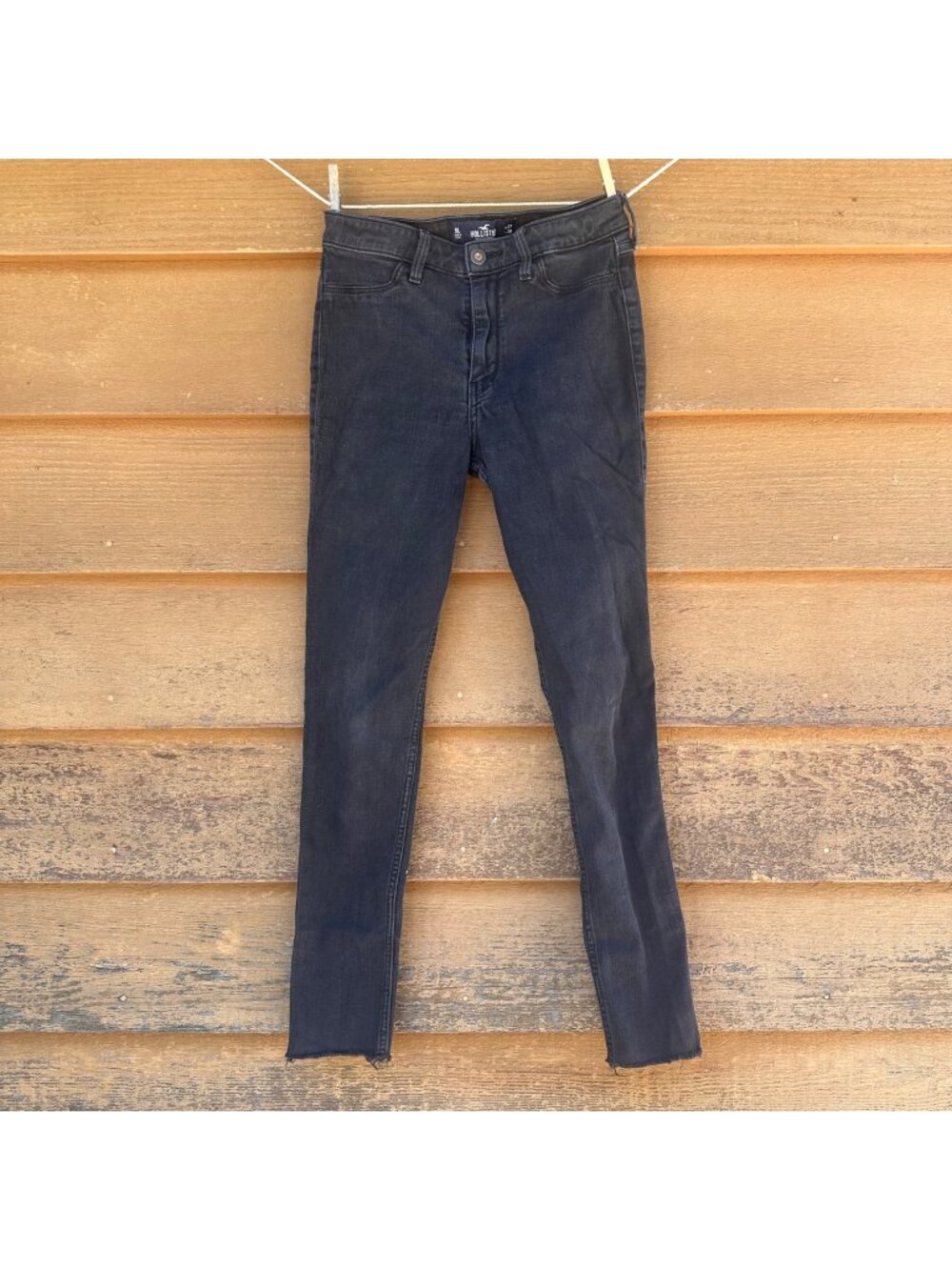 Hollister High-Rise Jean Leggings Super Skinny Fit Size 5 Black Denim Advanced S